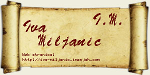 Iva Miljanić vizit kartica